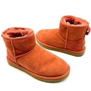 UGG WOMEN'S CLASSIC MINI II BOOT - HIBISCUS PINK WINTER SHORT ANKLE FUR SIZE 7